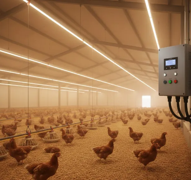 استفاده از دیمر صنعتی و دیمر مرغداری برای بهبود روند خروجی گله در مرغداری