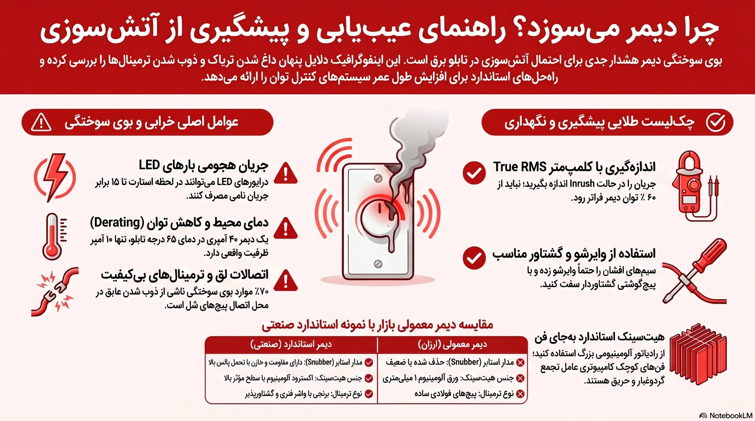 چرا دیمر صنعتی میسوزد